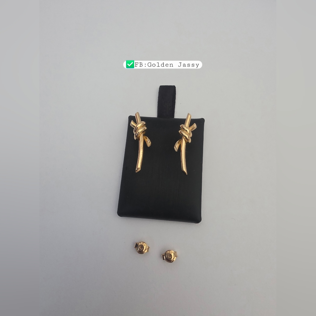 18k Real Gold Knot Earrings